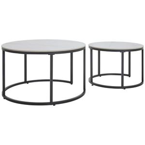 Livetastic SADA KONFERENČNÍCH STOLKŮ, bílá, černá, kov, keramika, 80/60/46/40/80/60 cm obraz