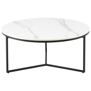 Livetastic KONFERENČNÍ STOLEK, černá, bílá, kov, keramika, 80/80/37 cm obraz