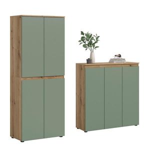 Livetastic SKŘÍŇ NA ODĚV, barvy dubu, šedozelená, 190/175/37 cm obraz