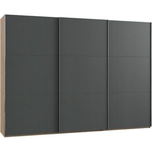 MID.YOU SKŘÍŇ S POSOUVACÍMI DVEŘMI, barvy grafitu, barvy dubu, 300/216/65 cm obraz