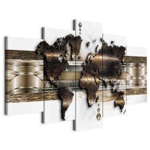 artgeist MALBA NA PLÁTNĚ, abstraktní, mapa světa, 200/100/1.2 cm obraz