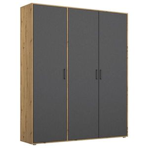Rauch Möbel ŠATNÍ SKŘÍŇ S OTOČNÝMI DVEŘMI, šedá, dub artisan, 140/194/53 cm obraz