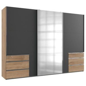 MID.YOU SKŘÍŇ S POSOUVACÍMI DVEŘMI, barvy grafitu, barvy dubu, 300/216/65 cm obraz