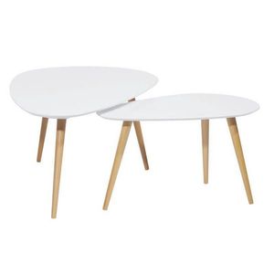 Carryhome SADA STOLKŮ, hnědá, bílá, dřevo, kompozitní dřevo, 116-.75/66-43/45-39 cm obraz