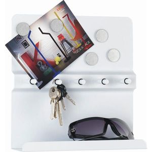 Carryhome POLIČKA S VĚŠÁKEM NA KLÍČE, bílá obraz