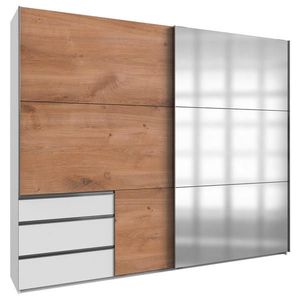 MID.YOU SKŘÍŇ S POSOUVACÍMI DVEŘMI, bílá, barvy dubu, 250/216/65 cm obraz