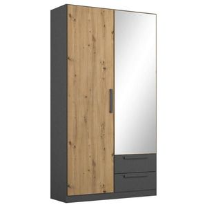 Rauch Möbel ŠATNÍ SKŘÍŇ S OTOČNÝMI DVEŘMI, šedá, dub artisan, 91/197/54 cm obraz