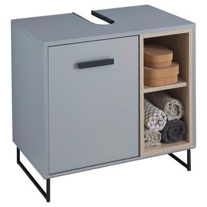 home24 SKŘÍŇKA POD UMYVADLO, šedá, Sonoma dub, šedá, Sonoma dub, 65/60, 5/38 cm obraz