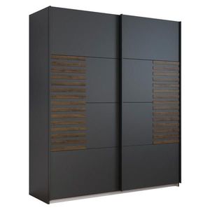 Rauch Möbel SKŘÍŇ S POSOUVACÍMI DVEŘMI, tmavě šedá, tmavý dub, 181/210/62 cm obraz