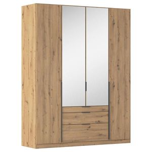 Rauch Möbel ŠATNÍ SKŘÍŇ S OTOČNÝMI DVEŘMI, barvy stříbra, tmavě šedá, dub artisan, 181/229/54 cm obraz