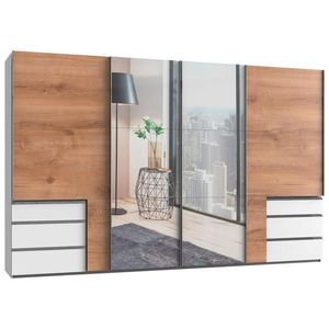 MID.YOU SKŘÍŇ S POSOUVACÍMI DVEŘMI, bílá, barvy dubu, 350/216/65 cm obraz