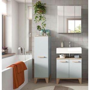 MID.YOU KOUPELNA barvy dubu, světle zelená obraz