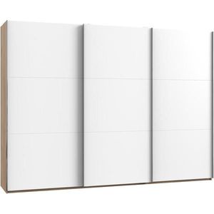 MID.YOU SKŘÍŇ S POSOUVACÍMI DVEŘMI, bílá, barvy dubu, 300/216/65 cm obraz