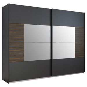 Rauch Möbel SKŘÍŇ S POSOUVACÍMI DVEŘMI, tmavě šedá, tmavý dub, 271/210/62 cm obraz