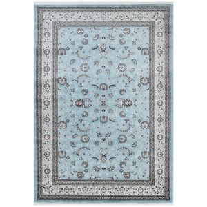 TKANÝ KOBEREC, 240/340 cm, modrá, šedá, černá obraz