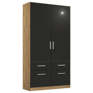 Rauch Möbel ŠATNÍ SKŘÍŇ S OTOČNÝMI DVEŘMI, šedá, dub artisan, 91/197/54 cm obraz