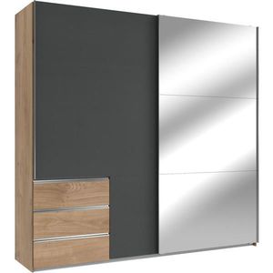 MID.YOU SKŘÍŇ S POSOUVACÍMI DVEŘMI, barvy grafitu, barvy dubu, 250/236/65 cm obraz