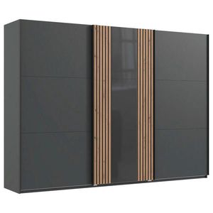 MID.YOU SKŘÍŇ S POSUVNÝMI DVEŘMI, barvy grafitu, šedá, dub artisan, 300/216/65 cm obraz