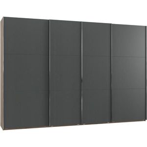 MID.YOU SKŘÍŇ S POSOUVACÍMI DVEŘMI, barvy grafitu, barvy dubu, 350/236/65 cm obraz