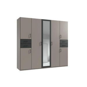 MID.YOU ŠATNÍ SKŘÍŇ S OTOČNÝMI DVEŘMI, barvy grafitu, šedá, Sahara, 225/208/58 cm obraz