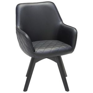 ŽIDLE S PODRUČKAMI, železo, vzhled kůže, černá obraz