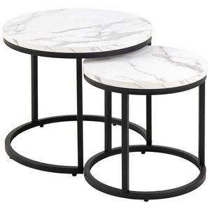 MID.YOU KONFERENČNÍ STOLEK, černá, bílá, kov, kompozitní dřevo, 45/40/45 cm obraz