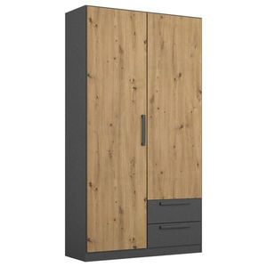 Rauch Möbel ŠATNÍ SKŘÍŇ S OTOČNÝMI DVEŘMI, šedá, dub artisan, 91/197/54 cm obraz