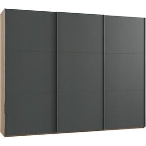 MID.YOU SKŘÍŇ S POSOUVACÍMI DVEŘMI, barvy grafitu, barvy dubu, 300/236/65 cm obraz