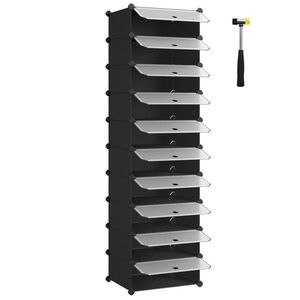 REGÁL NA BOTY, černá, bílá, 43/173/31 cm obraz