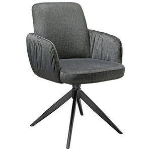 Moderano ŽIDLE S PODRUČKAMI, železo, samet, šedá, černá obraz