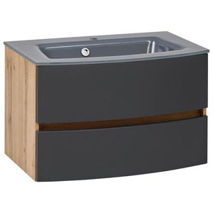 Held SKŘÍŇKA S UMYVADLEM, šedá, barvy dubu, 80 cm obraz