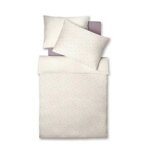 Fleuresse POVLEČENÍ, vzhled lnu, bílá, světle fialová, 140/200 cm obraz