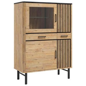 Landscape VYSOKÁ KOMODA, akácie, černá, barvy akácie, 100/140/45 cm obraz