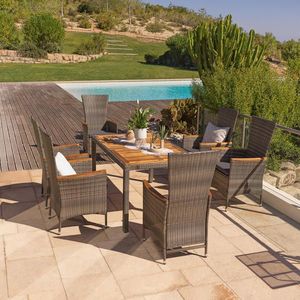 Luca Bessoni ZAHRADNÍ SOUPRAVA 7dílné, dřevo, kov, plast, textil obraz