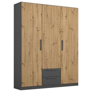 Rauch Möbel ŠATNÍ SKŘÍŇ S OTOČNÝMI DVEŘMI, šedá, dub artisan, 136/197/54 cm obraz