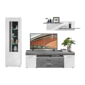 Xora OBÝVACÍ STĚNA, šedá, bílá obraz