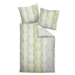 Janine POVLEČENÍ, biber, zelená, bílá, 135/200 cm obraz