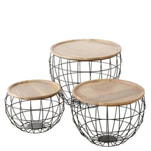 ODKLÁDACÍ STOLEK, mangové dřevo, černá obraz