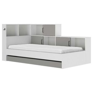 MID.YOU POSTEL S ÚLOŽNÝM PROSTOREM, 90/200 cm šedá, bílá obraz