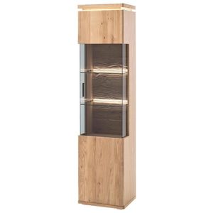 Linea Natura VITRÍNA, trámový dub, dub bianco, 50/204/37 cm obraz