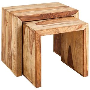 Landscape SADA ODKLÁDACÍCH STOLKŮ, sheesham, přírodní barvy obraz