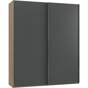 MID.YOU SKŘÍŇ S POSOUVACÍMI DVEŘMI, barvy grafitu, barvy dubu, 200/236/65 cm obraz