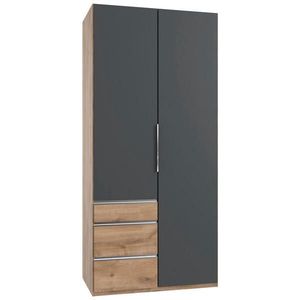 MID.YOU ŠATNÍ SKŘÍŇ S OTOČNÝMI DVEŘMI, barvy grafitu, trámové dubové dřevo, 100/236/58 cm obraz