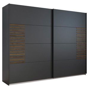 Rauch Möbel SKŘÍŇ S POSOUVACÍMI DVEŘMI, tmavě šedá, tmavý dub, 271/210/62 cm obraz