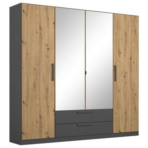 Rauch Möbel ŠATNÍ SKŘÍŇ S OTOČNÝMI DVEŘMI, šedá, dub artisan, 181/197/54 cm obraz