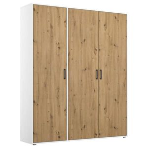 Rauch Möbel ŠATNÍ SKŘÍŇ S OTOČNÝMI DVEŘMI, bílá, dub artisan, 140/194/53 cm obraz