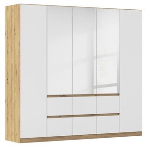 Rauch Möbel ŠATNÍ SKŘÍŇ S OTOČNÝMI DVEŘMI, barvy stříbra, bílá, dub artisan, 226/210/54 cm obraz