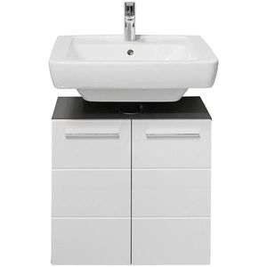 Xora SKŘÍŇKA POD UMYVADLO, vysoce lesklá bílá, antracitová, 60/62/31 cm obraz