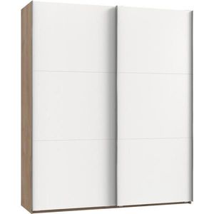 MID.YOU SKŘÍŇ S POSOUVACÍMI DVEŘMI, bílá, barvy dubu, barvy hliníku, 200/236/65 cm obraz