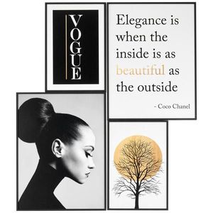 Monee TIŠTĚNÉ OBRAZY NA PLÁTNĚ, krajina a příroda, lidé, text, stromy, 67/65 cm obraz